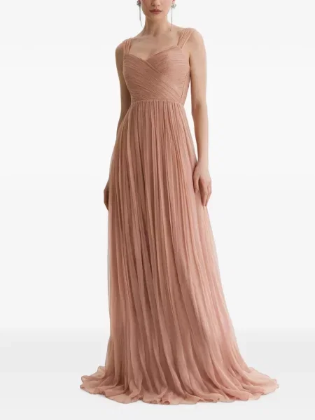 Rochie maxi Framboise de mătase roz