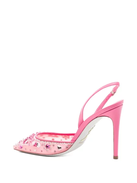 Pantofi cu toc Rene Caovilla slingback roz