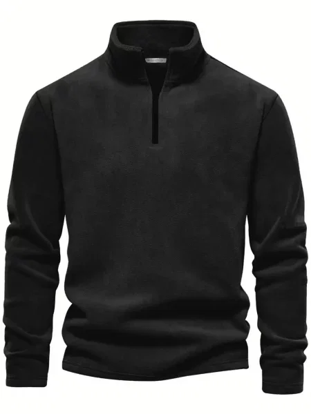 Pulover Dewberry iz flisa s stoječim ovratnikom črna