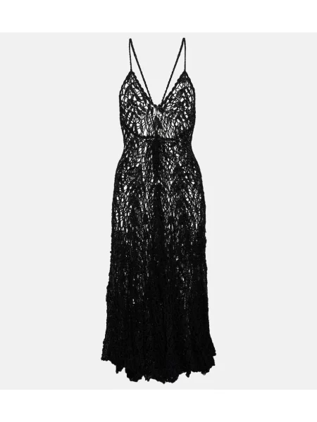 Rochie midi Anna Kosturova tricotate până la genunchi de costum negru