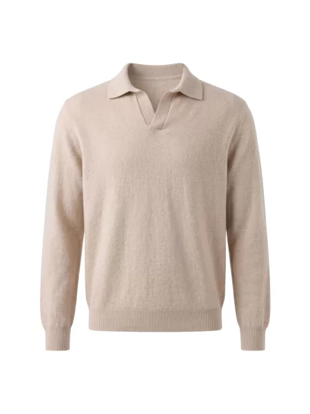 Sweter Mc2 Saint Barth wełniany z długim rękawem beżowy