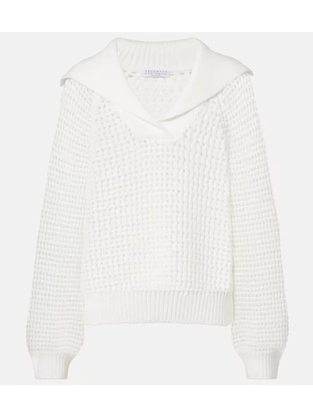 Pulover Brunello Cucinelli alb