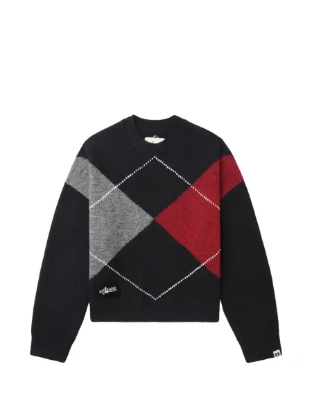 Pulover Apee™ By *a Bathing Ape® cu model argyle albastru