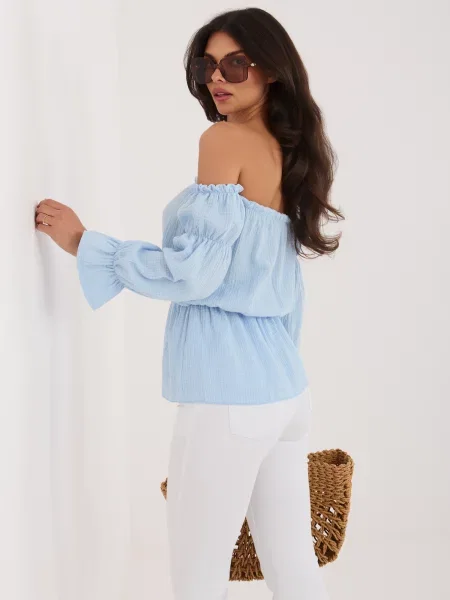 Bluză Italy Moda din muselină albastru