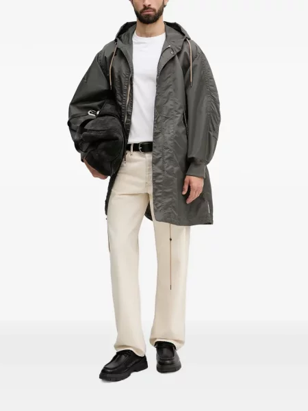 Palton Armani Exchange cu glugă verde