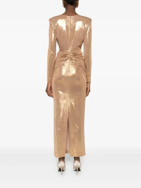 Rochie maxi Cristallini de costum auriu