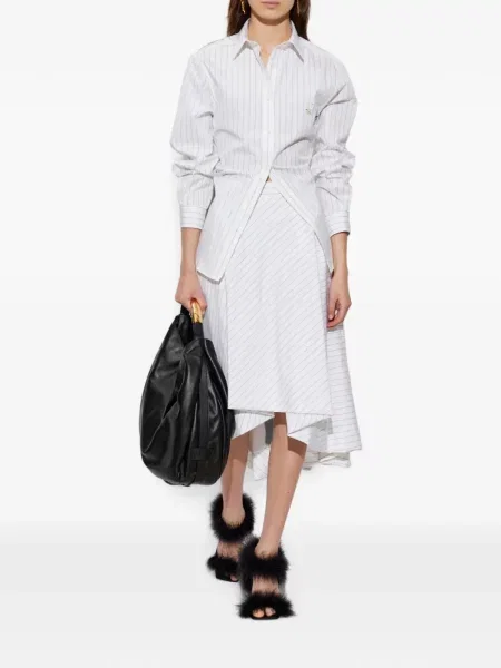 Fustă midi Moschino asimetrică alb