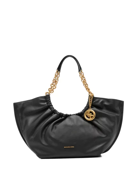Geantă shopper Michael Kors cu volane negru
