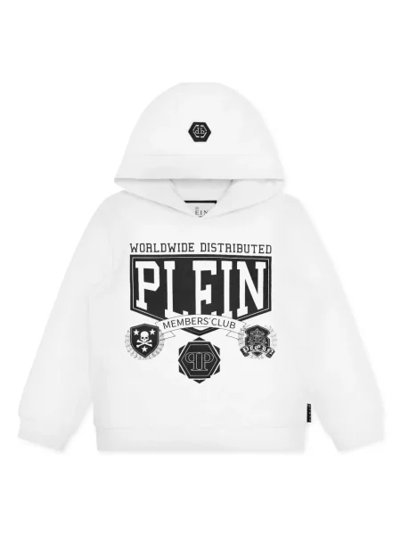 Bluza z kapturem dziecięca Philipp Plein biała