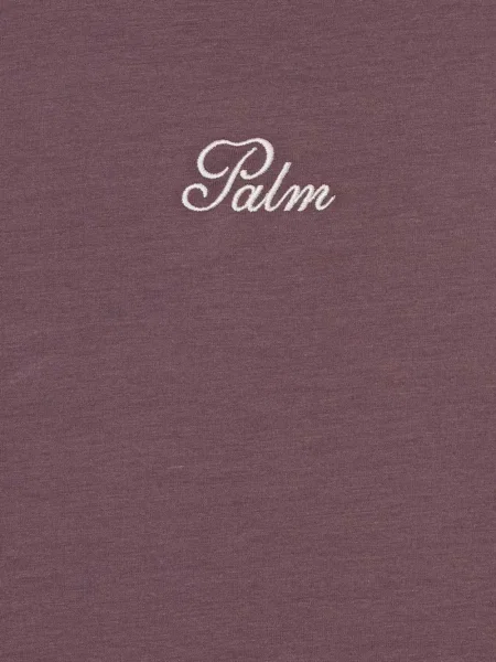 Decupat tricou Palm Angels cu broderie violet