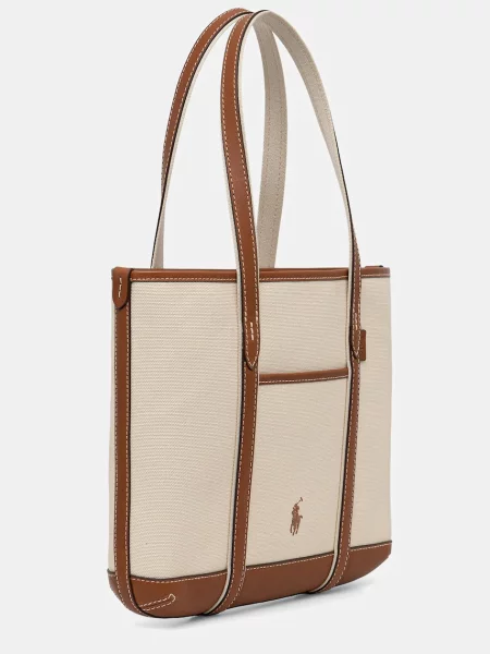 Geanta crossbody Polo Ralph Lauren din piele bej