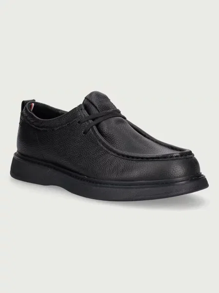 Tommy Hilfiger pantofi pentru bărbați din piele COMFORT LEATHER MOC TOE SHOE negru