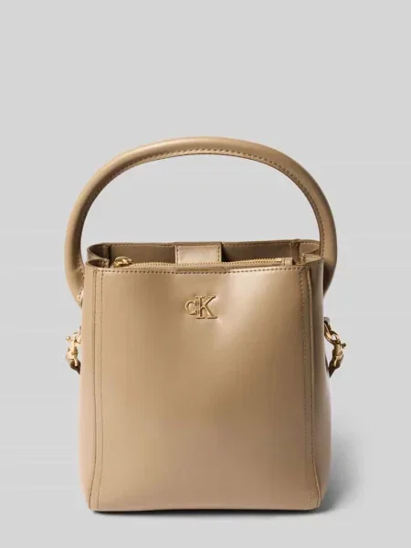 Torebka z rączką Ck Calvin Klein beżowa