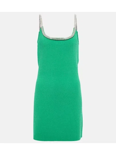 Rochie Rabanne tricotate de cristal verde