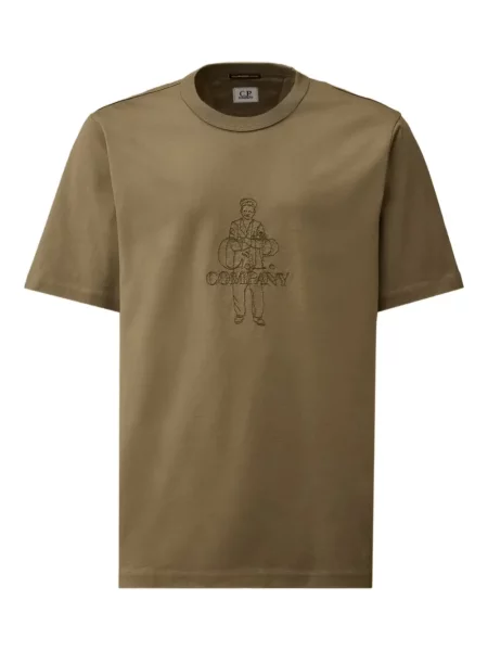 Tricou C.p. Company cu broderie gri