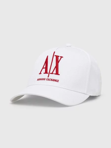 Шапка Armani Exchange с апликация бяло