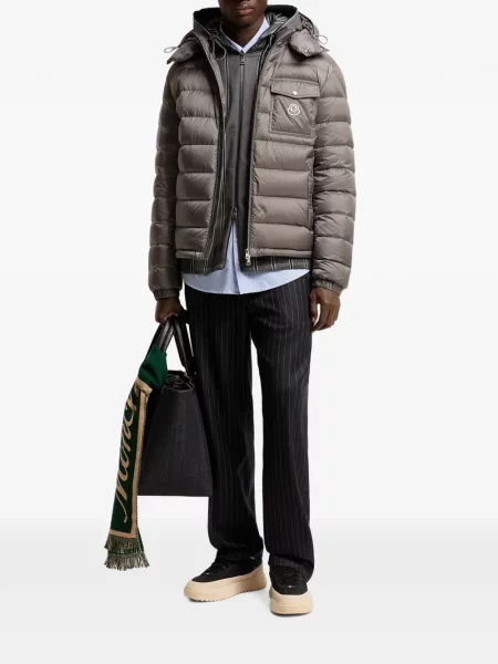 Geacă Moncler cu glugă gri