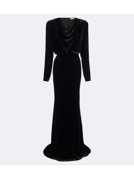 Rochie Stella Mccartney de catifea drapată negru