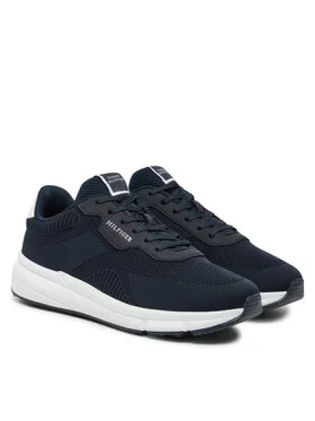 Pletené lehký kotníkové boty Tommy Hilfiger bílé