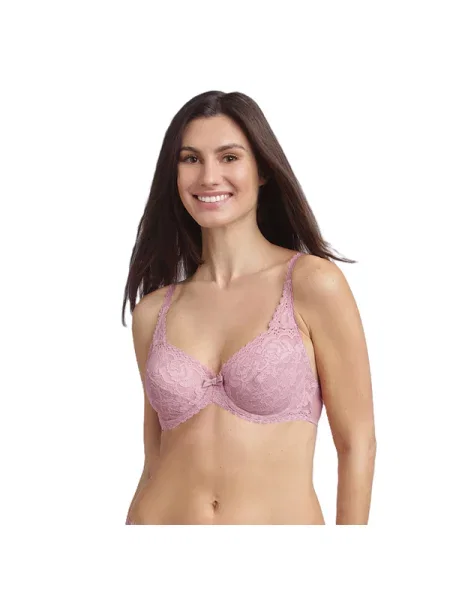Sutien Playtex din dantelă cu armatură roz