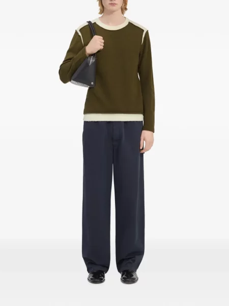 Pulover Mm6 Maison Margiela cu decolteu rotund verde