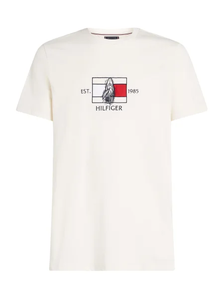 Tommy Hilfiger Tricou Sailing Écru alb