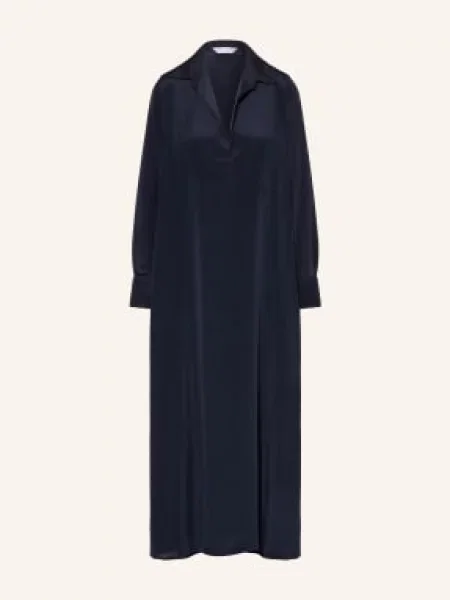 Max Mara Hedvábné Šaty Gambero tmavě modrá