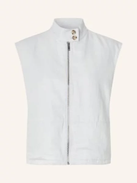 Samsøe Samsøe Kamizelka Jeansowa Sakaila Z Lnem blau