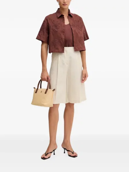 Decupat cămașă Benetton cu model floral maro