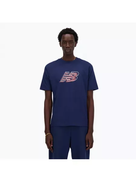 Мъжка тениска New Balance Graphic nb navy синьо