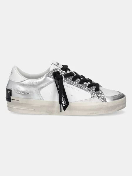 Crime London sneakersy skórzane DELUXE srebrny