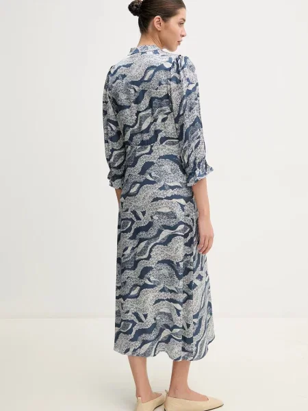 Bruuns Bazaar sukienka maxi prosta niebieski