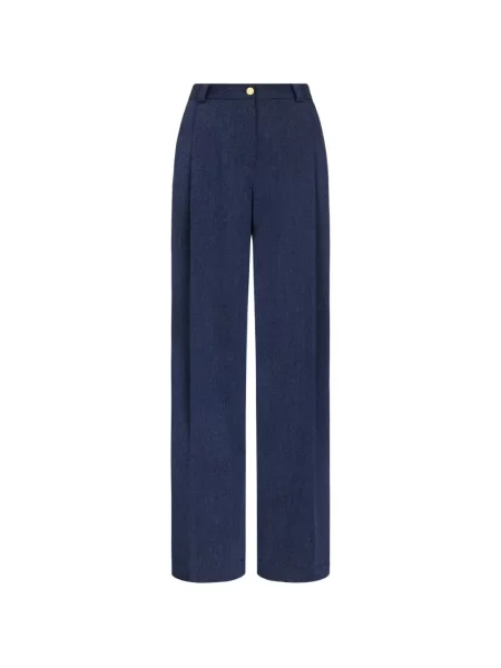 Pantaloni palazzo Oscar De La Renta de lână albastru