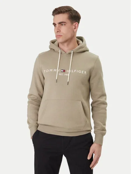 Tommy Hilfiger Pulóver Logo bézs