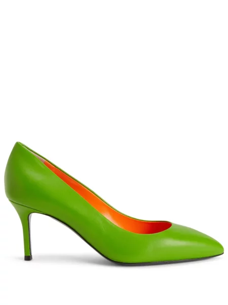 Pantofi cu toc Giuseppe Zanotti din piele verde