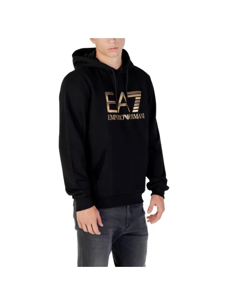 Pánska mikina Emporio Armani Train Logo Series Big Logo Hoodie black čierna