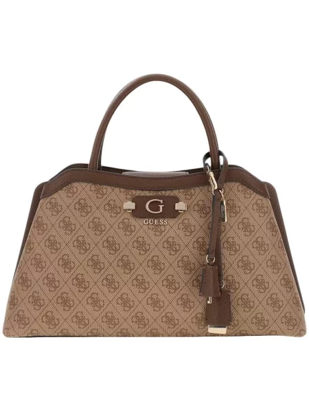 Crossbody kabelka Guess s autogramom hnedá