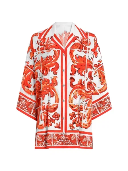 Cămașă Dolce & Gabbana cu imagine alb