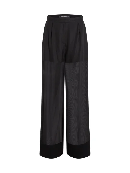 Karl Lagerfeld Hlače z naborki črna