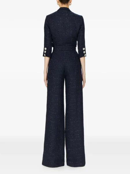 Kombinezon Costarellos tweedowy z kryształkami niebieski