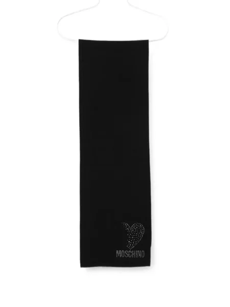 Fular Moschino cu motiv cu inimi negru