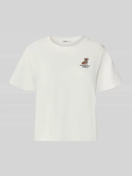Męski t-shirt o kroju regular fit z czystej bawełny S.oliver Red Label biała