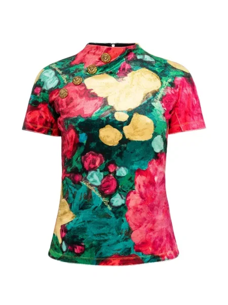 Top Balmain cu model floral roșu