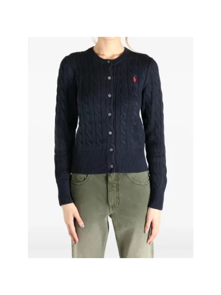 Kardigan Polo Ralph Lauren z logo z długim rękawem niebieski