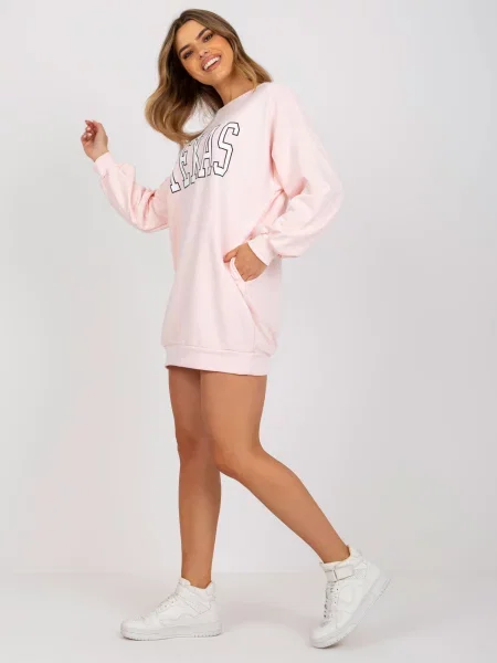 Hanorac Fashionhunters cu imagine roz