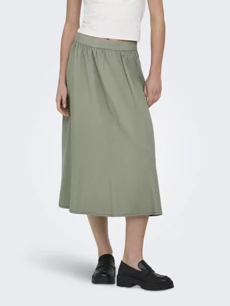 Спідниця міді Only ARIS LIFE PULL UP LONG SKIRT хакі