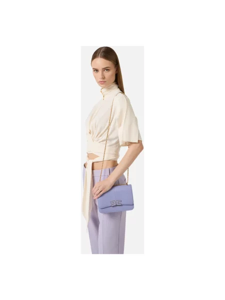 Torebka Elisabetta Franchi z logo fioletowa