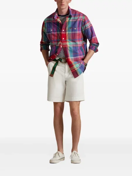 Czapka z daszkiem Polo Ralph Lauren w kratkę z twillu biznesowa niebieska