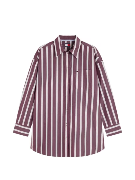 Cămașă Tommy Hilfiger cu dungi violet
