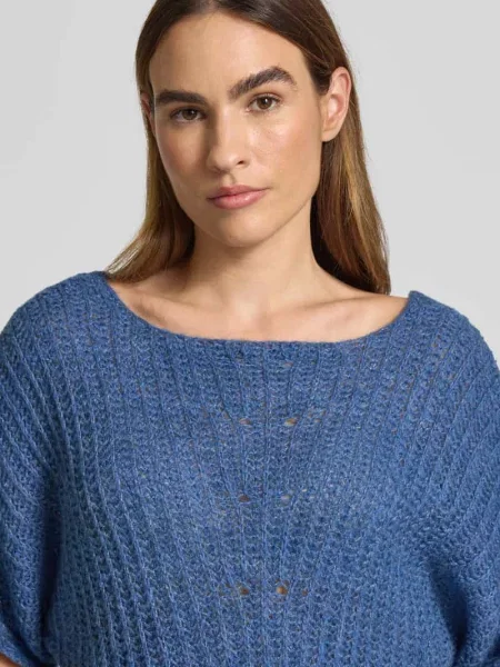 Sweter z dzianiny o kroju loose fit z dodatkiem wełny i rękawem o dł. More & More
